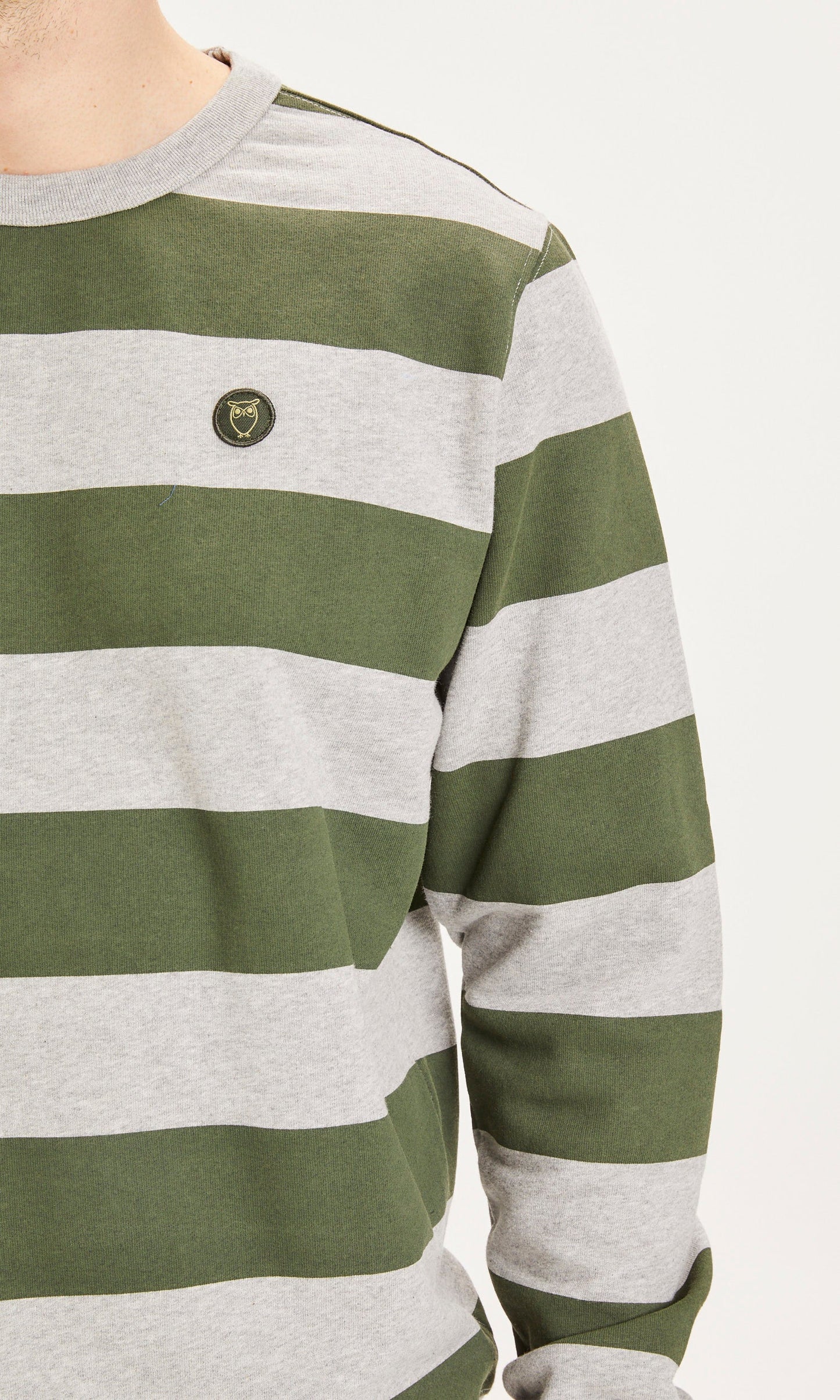 Sweat rayé bicolore en coton bio - ELM stripes sweat forrest night