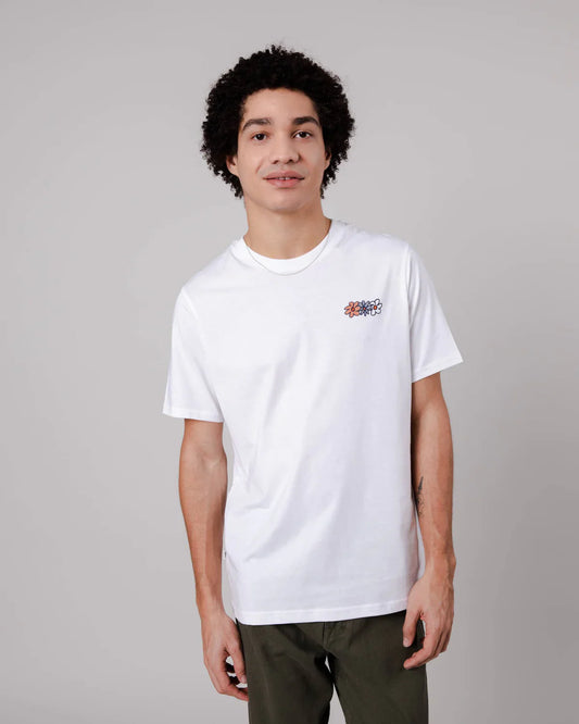 T-shirt imprimé en coton bio | Blanc "flower t-shirt off white"