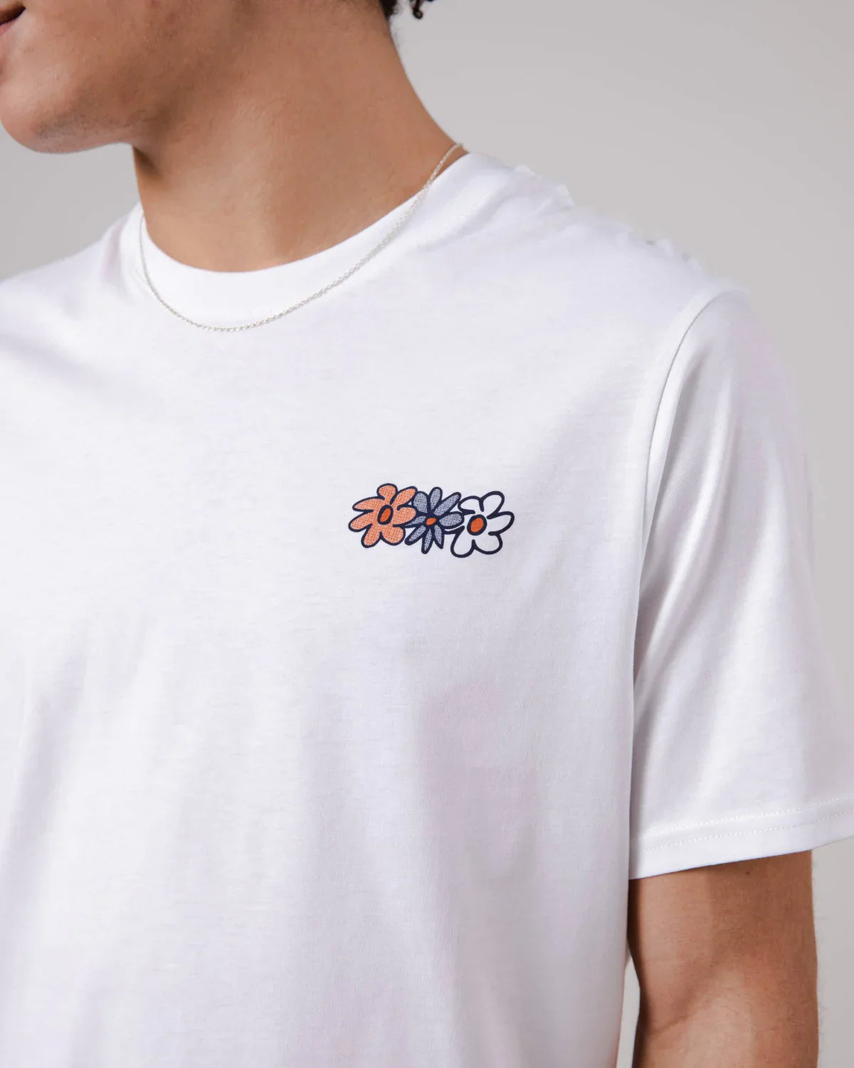 T-shirt imprimé en coton bio | Blanc "flower t-shirt off white"
