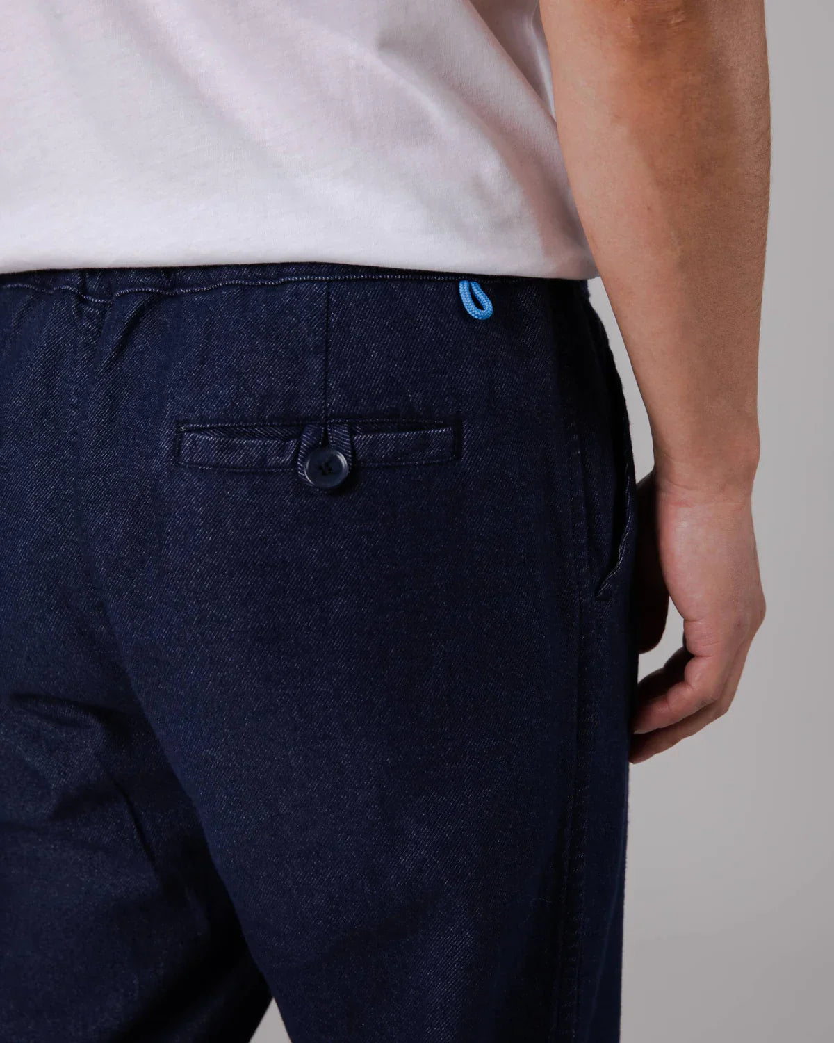 Pantalon ample en flanelle de coton bio | marine chiné "flannel comfort chino navy"