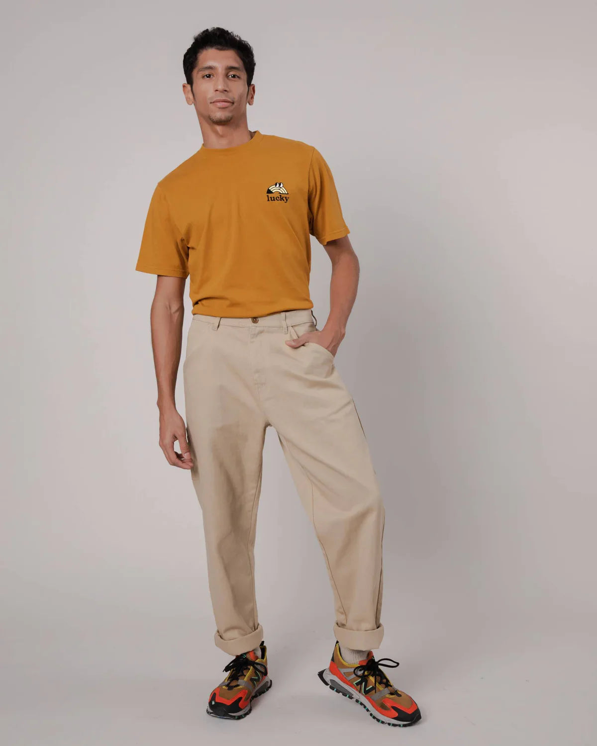 Pantalon cargo en coton bio | beige "workwear pant"