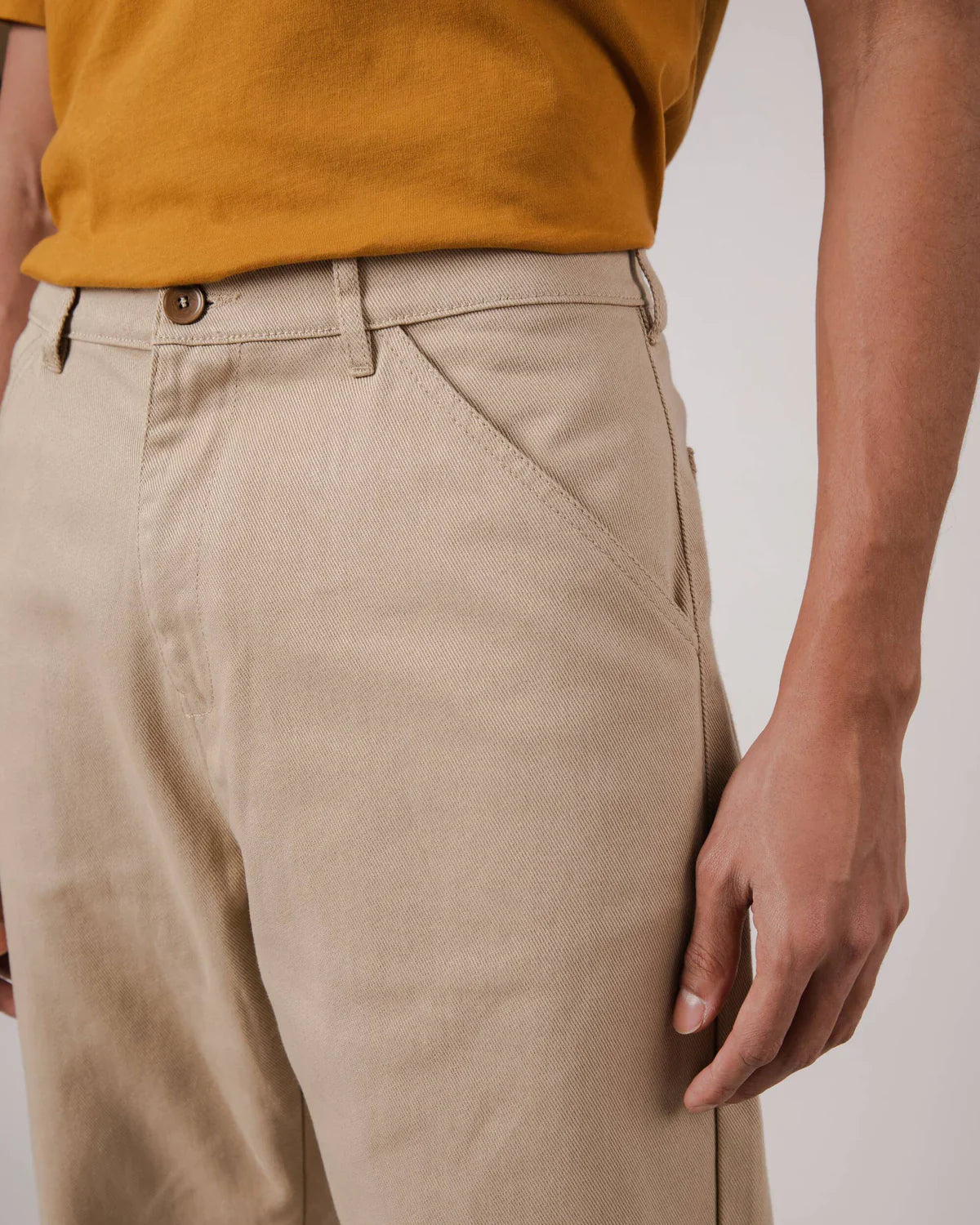 Pantalon cargo en coton bio | beige "workwear pant"