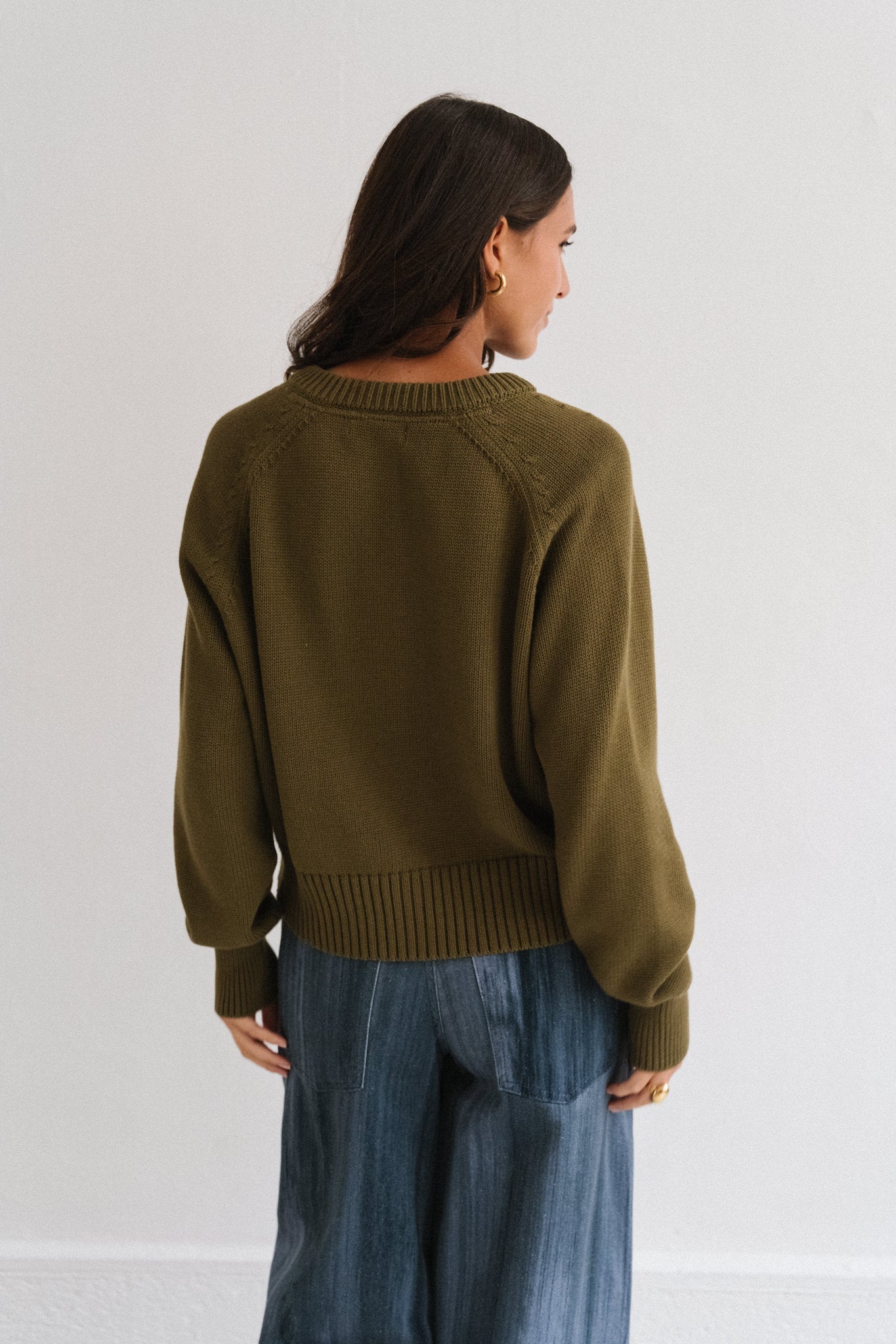 Gilet en coton bio | olive "sivia - woody olive"
