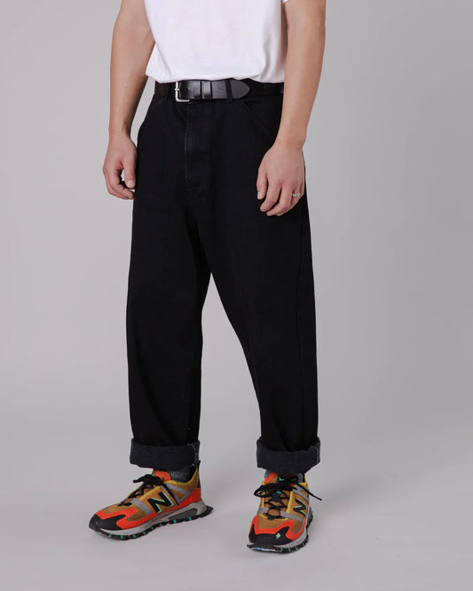 Pantalon cargo en coton bio | noir "workwear pant black"