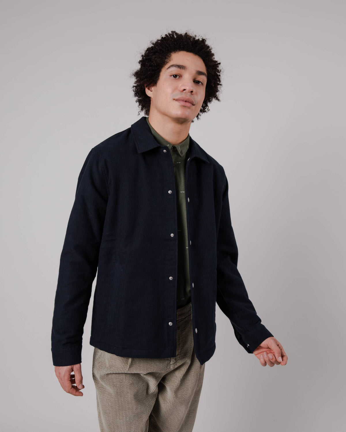 Manteau en coton bio | Marine 'teddy jacket navy'