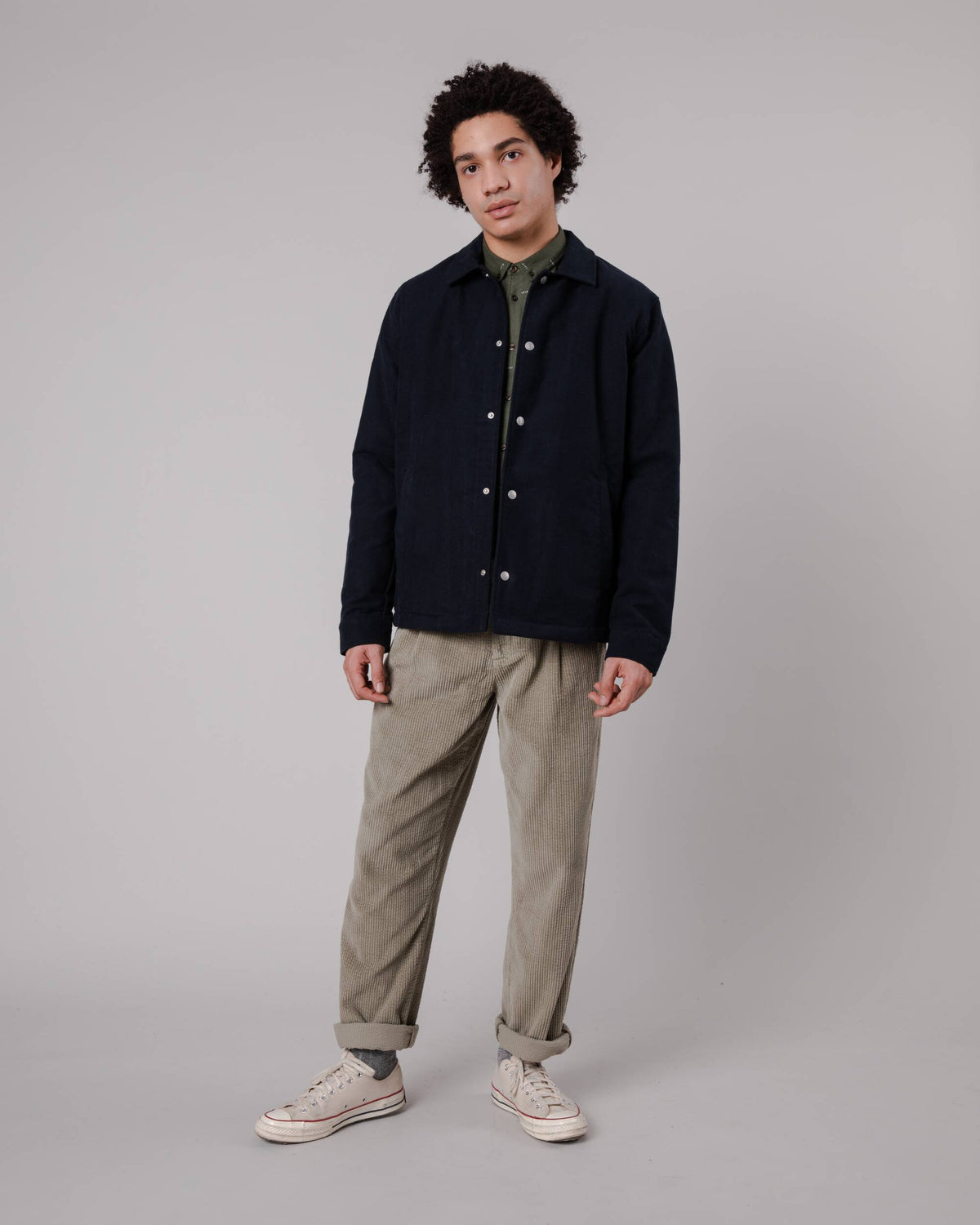 Manteau en coton bio | Marine 'teddy jacket navy'