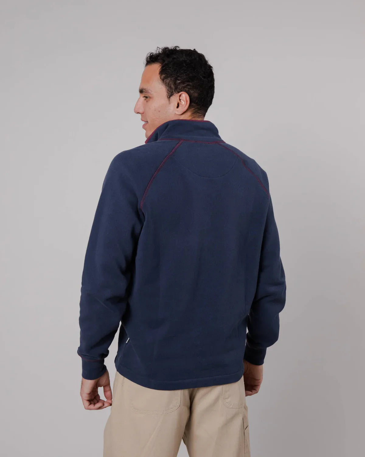 Sweat col zippé en coton bio | marine "zip up sweatshirt navy"