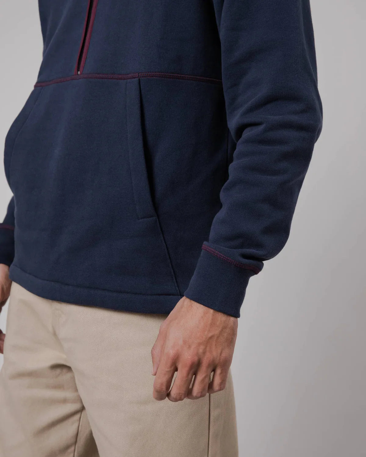 Sweat col zippé en coton bio | marine "zip up sweatshirt navy"