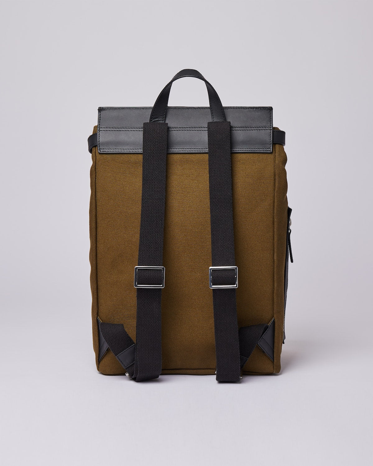 Sac à dos en coton bio et cuir - alva metal hook olive - olive
