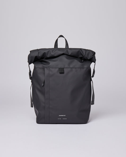 Sac à dos imperméable en matière recyclée | noir "konrad black"