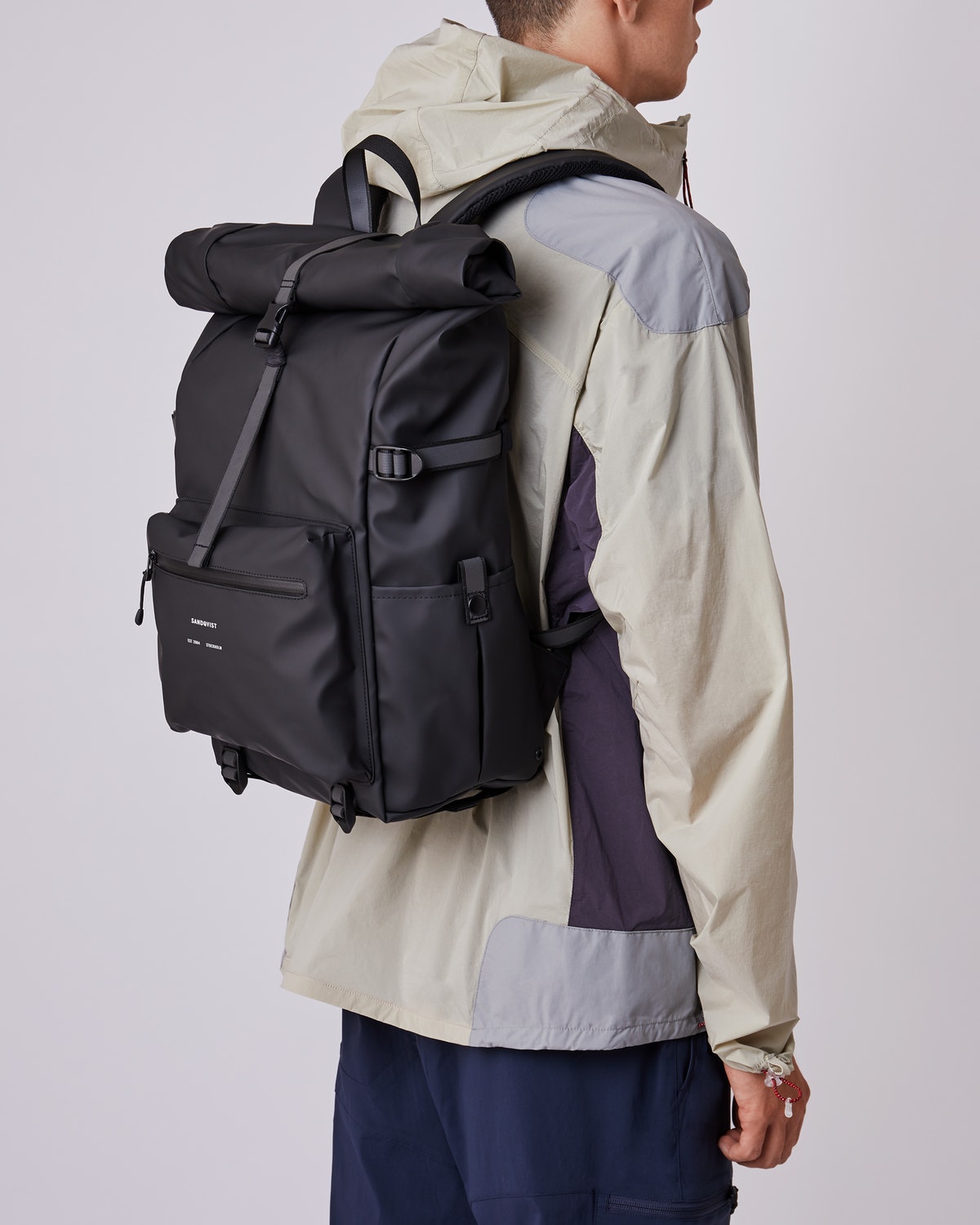Sac à dos imperméable en matière recyclée | noir "Ruben 2.0 black"
