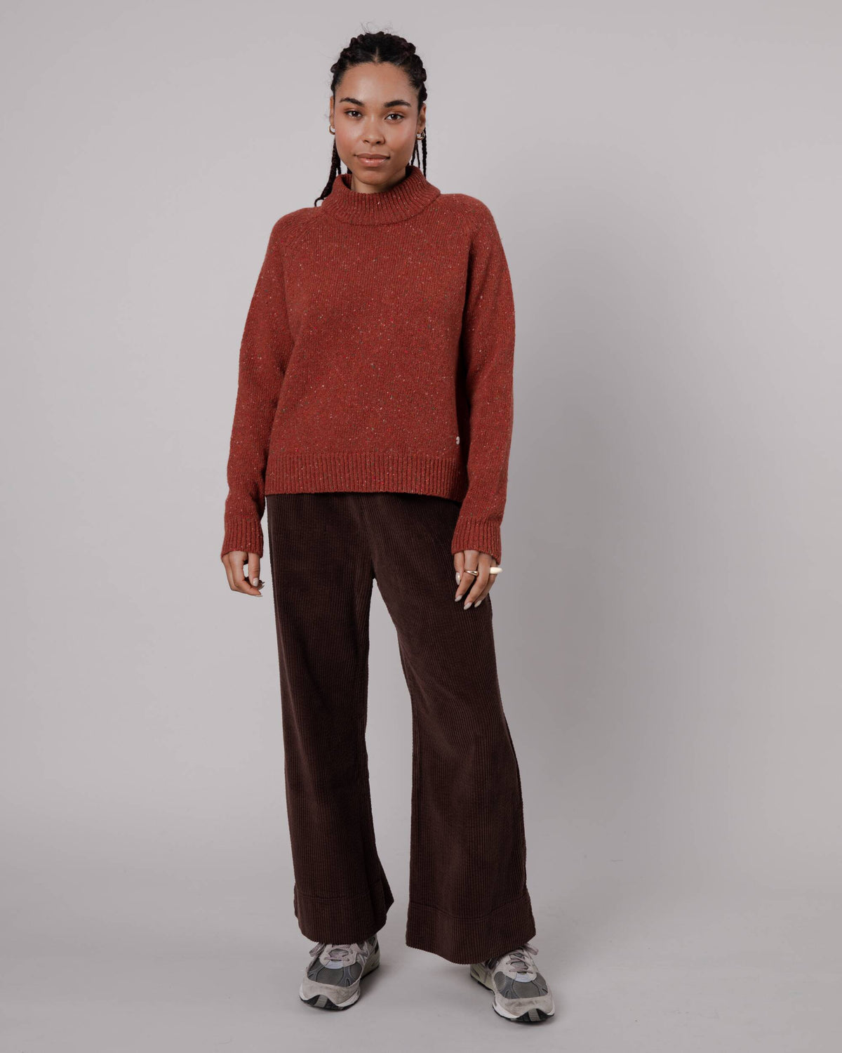 Pantalon évasé en velours côtelé de coton bio | marron "wide leg corduroy pant brown"