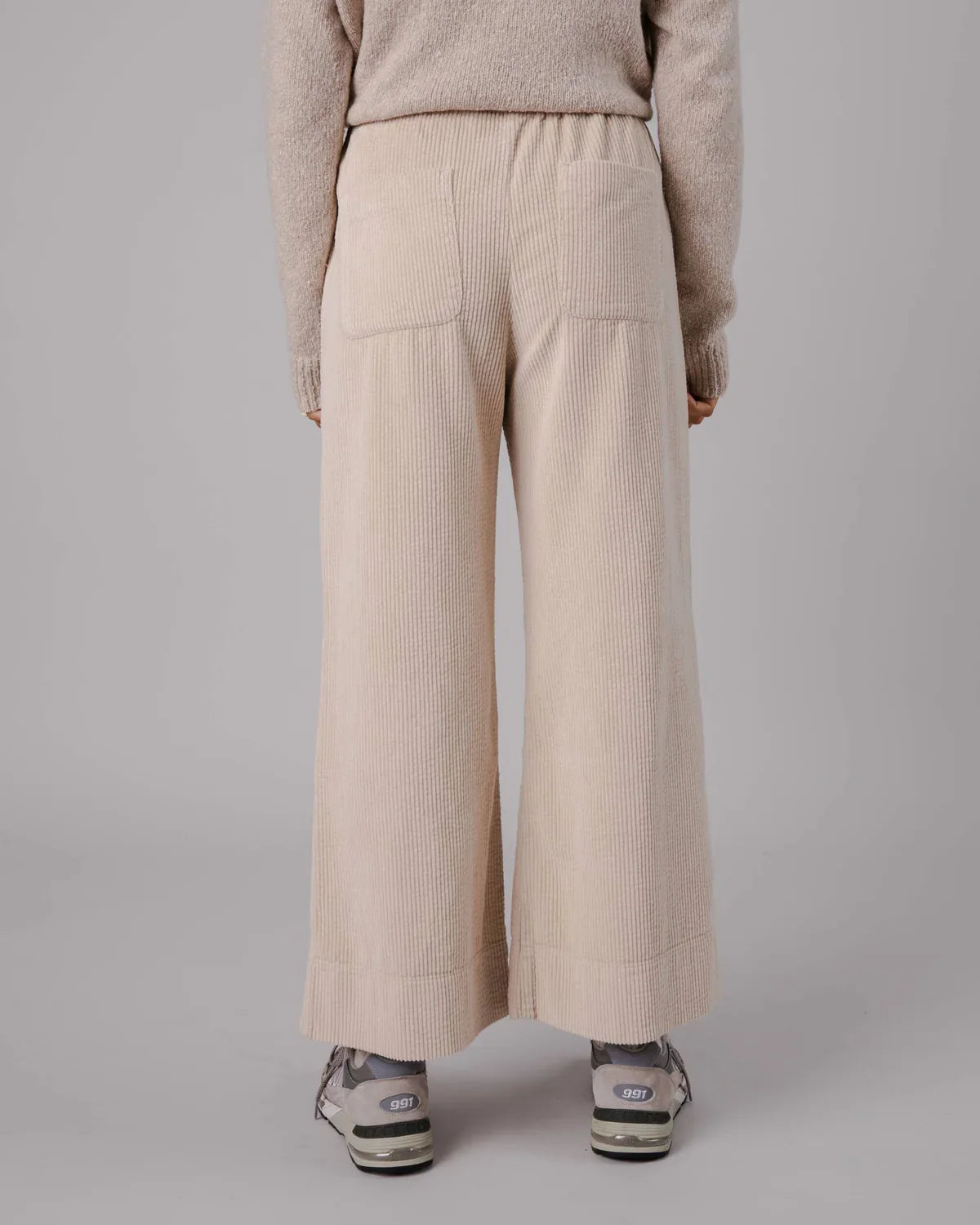 Pantalon ample velours en coton bio | écru "wide leg corduroy pant cream"