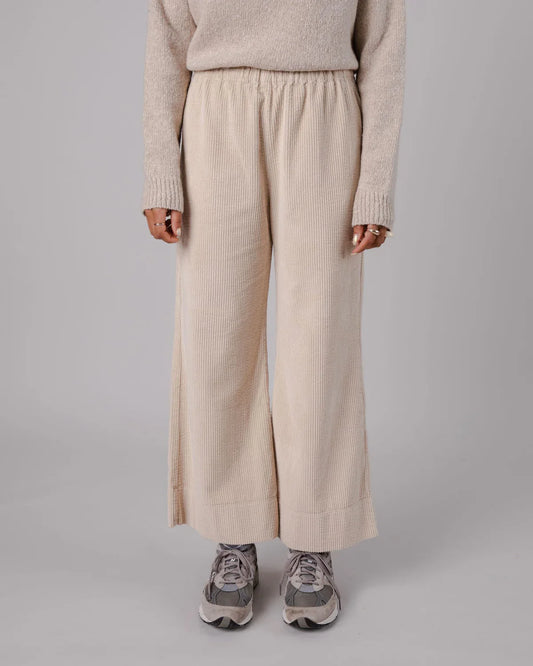 Pantalon ample velours en coton bio | écru "wide leg corduroy pant cream"