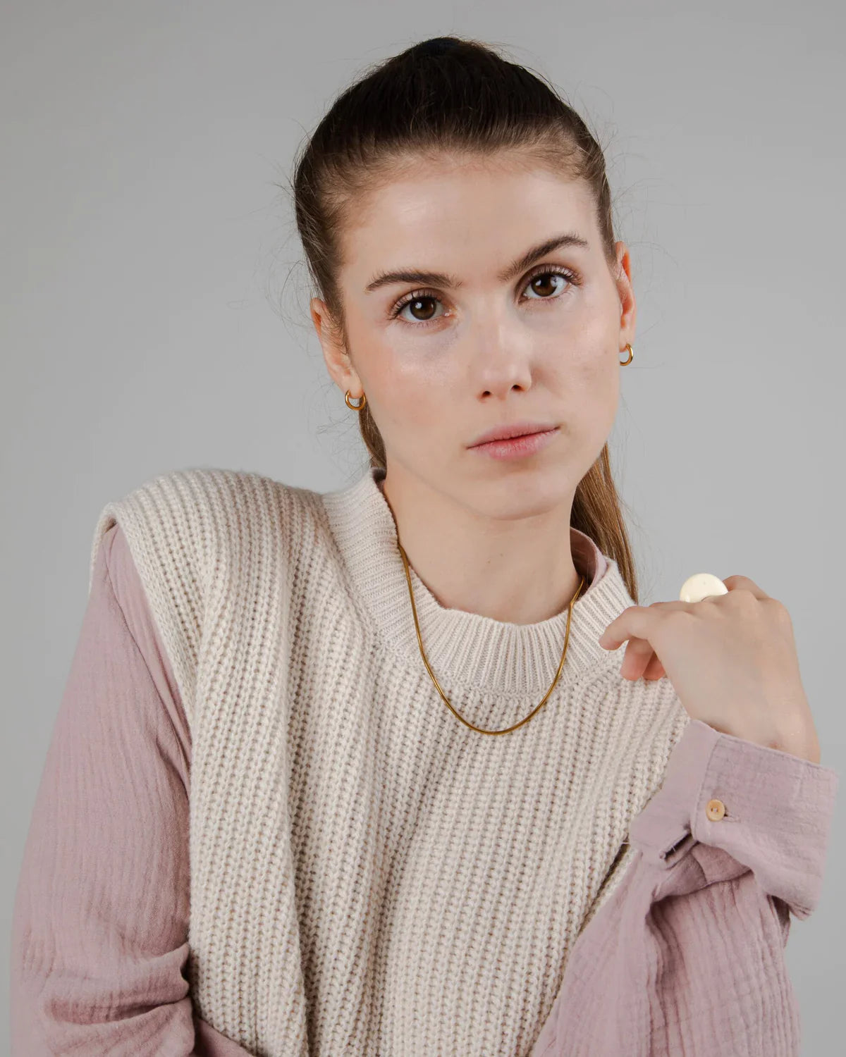 Pull sans manches en matières recyclées | écru "spencer waistcoat"