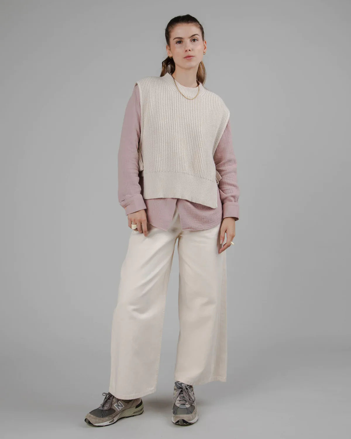 Pull sans manches en matières recyclées | écru "spencer waistcoat"