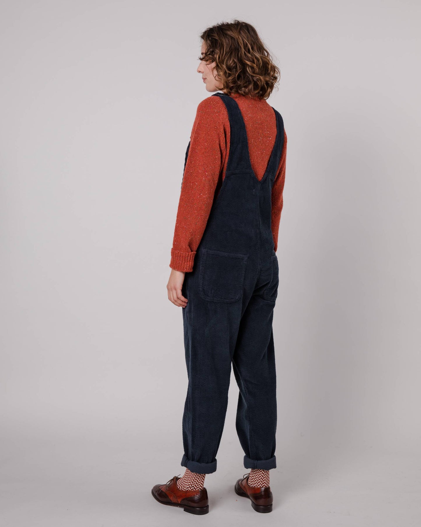 Salopette en velours côtelé de coton bio | Marine "workwear corduroy overall navy"