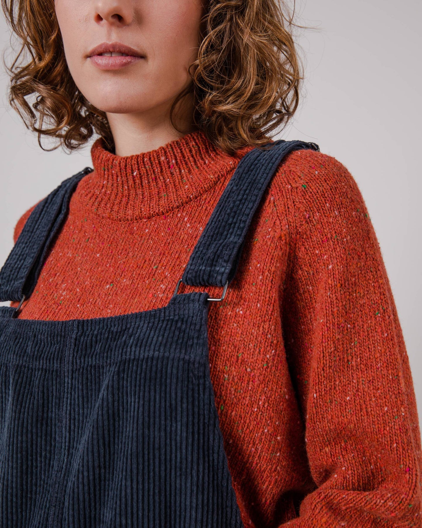 Salopette en velours côtelé de coton bio | Marine "workwear corduroy overall navy"