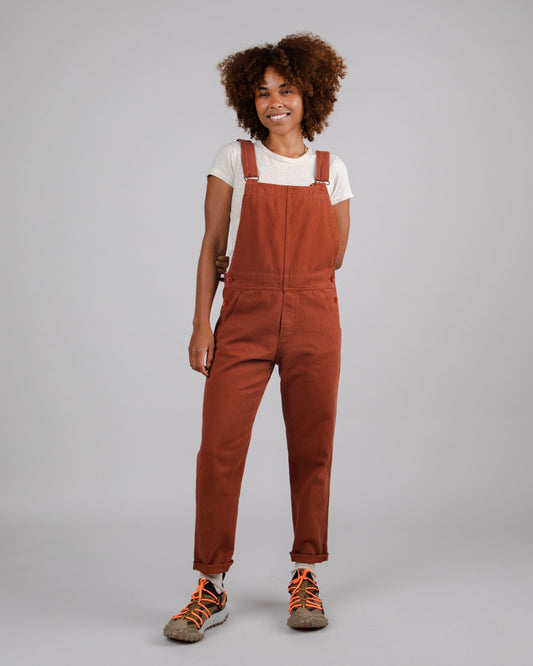 Salopette en coton bio | terracotta "workwear overall sequoia"