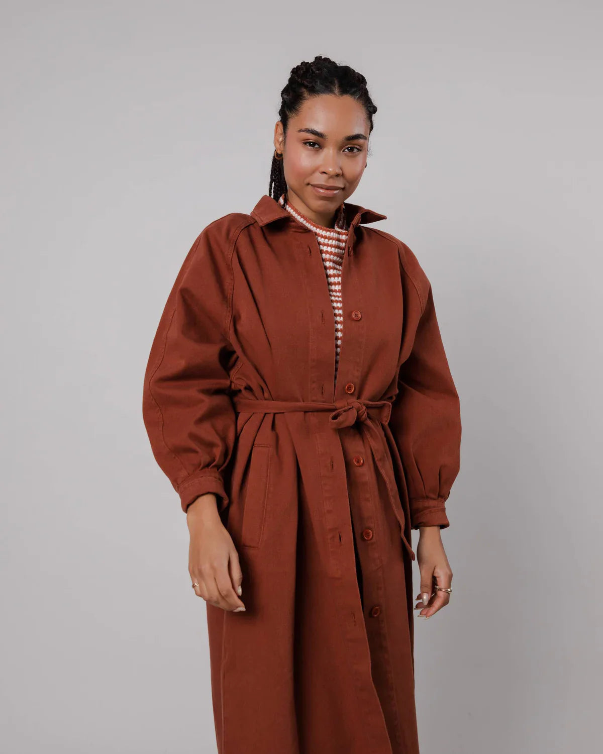 Trench twill en coton bio | marron "twill jacket sequoia"