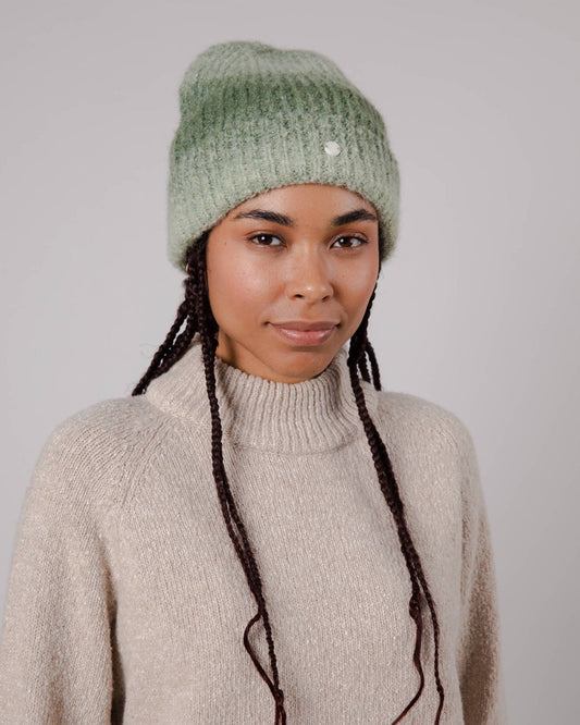 Bonnet en laine recyclée | vert "retro beanie moss"