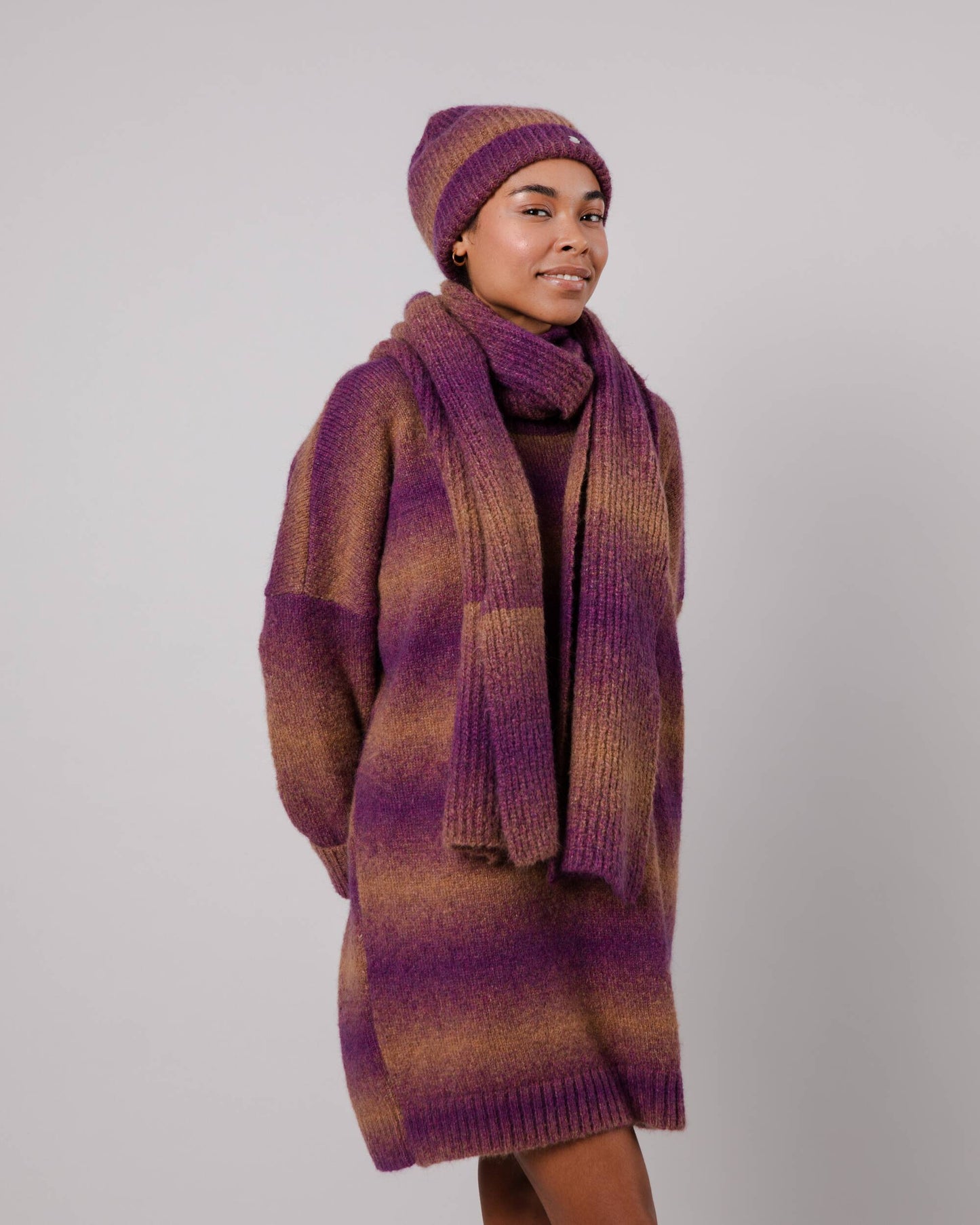 Écharpe en laine recyclée | multicolore "retro scarf grape"