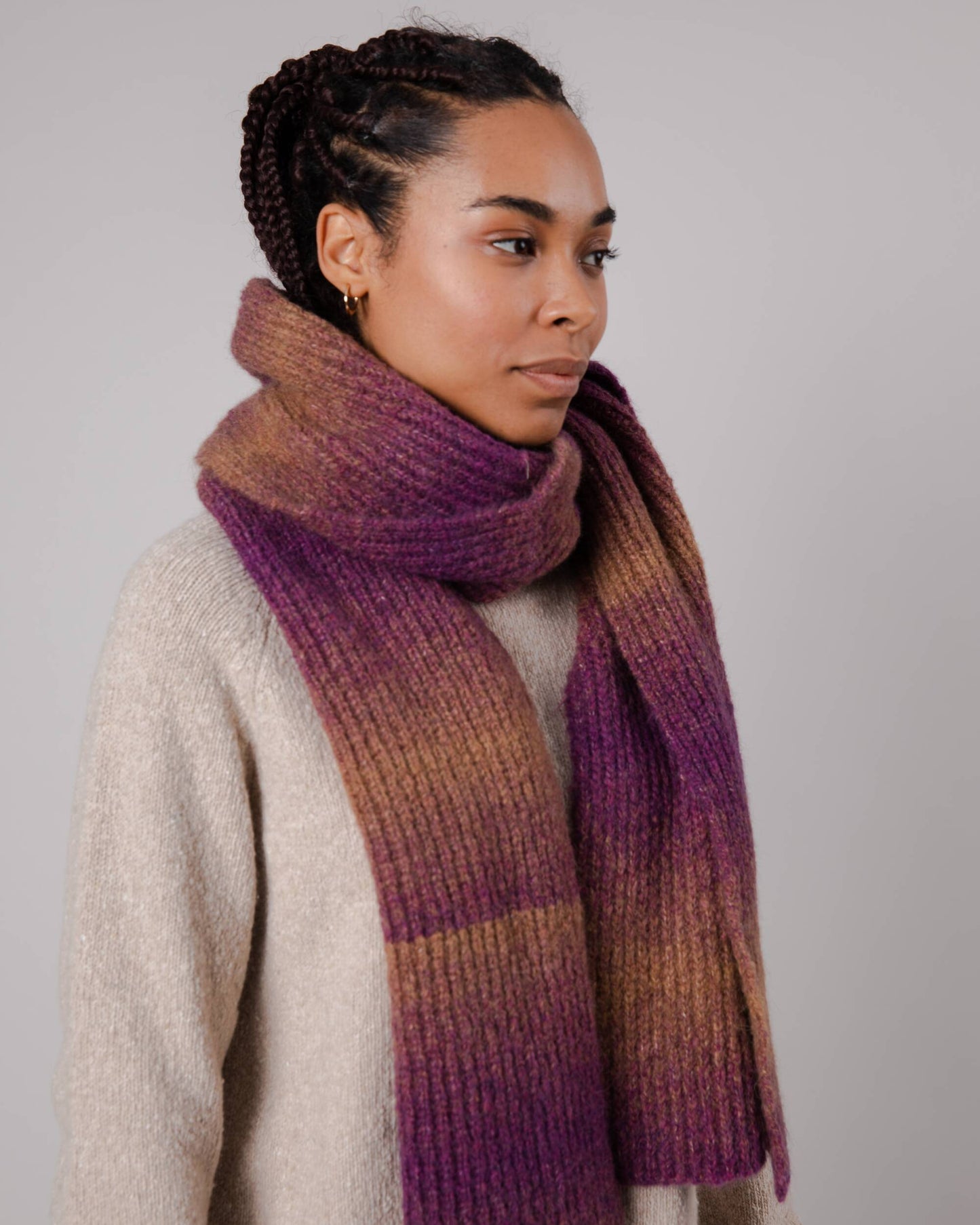 Écharpe en laine recyclée | multicolore "retro scarf grape"