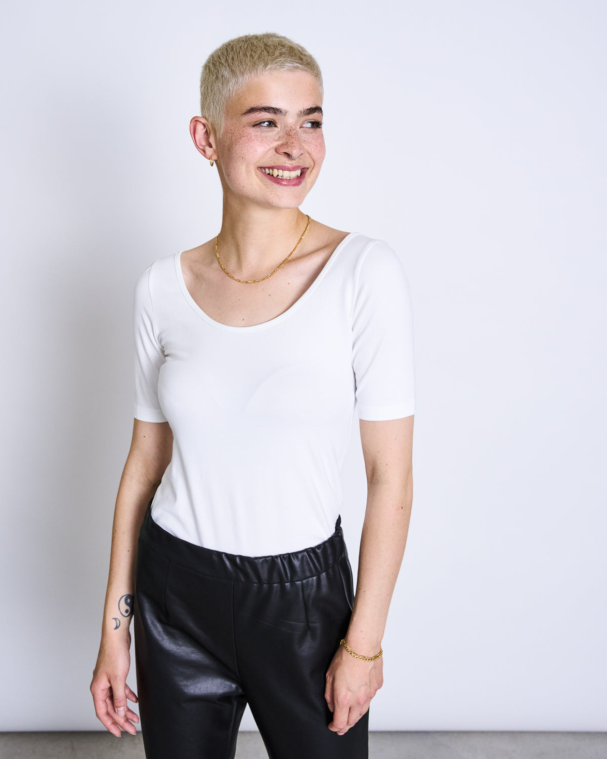 T-shirt blanc en coton bio - SCOOP