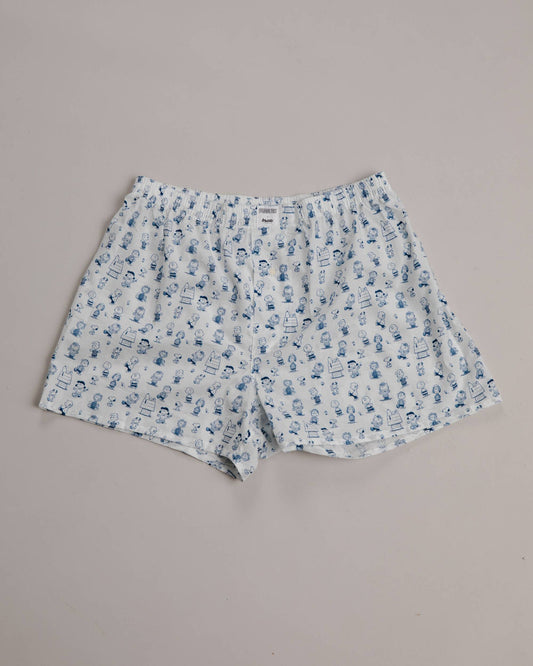 Caleçon en coton bio | Motifs "friends forever peanuts boxers white"