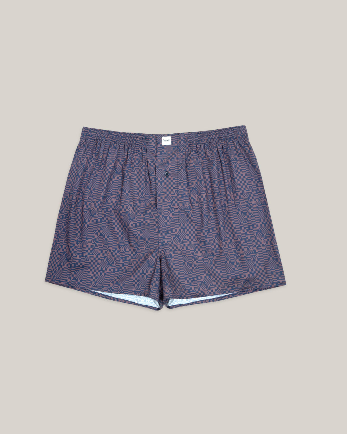 Caleçon en coton bio | Motifs "pixel boxer navy"