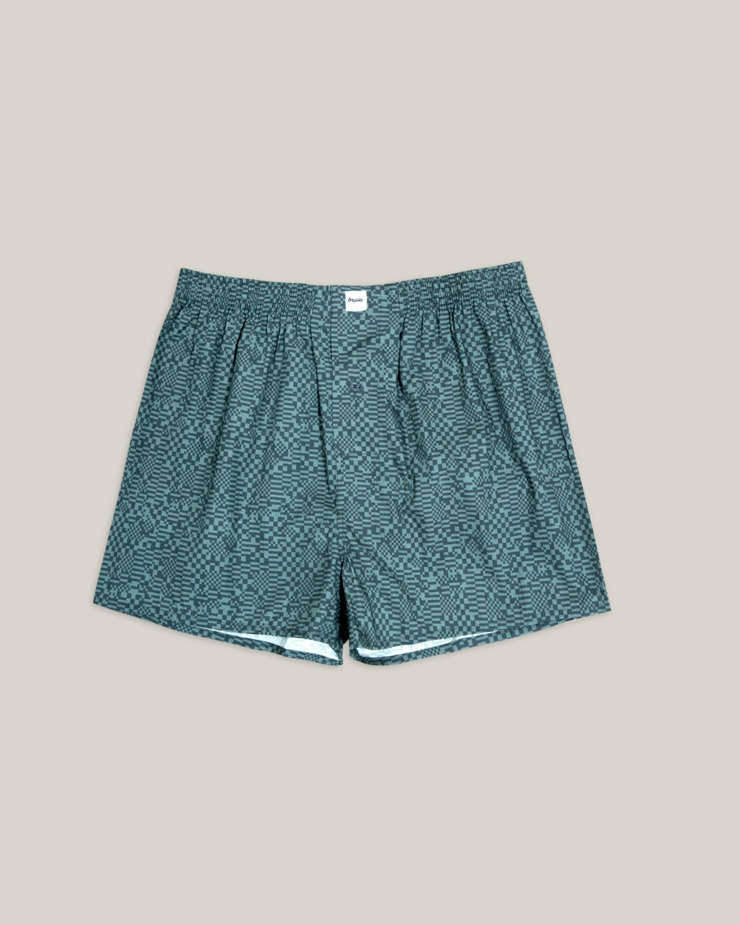 Caleçon en coton bio | Motifs "pixel boxer green"
