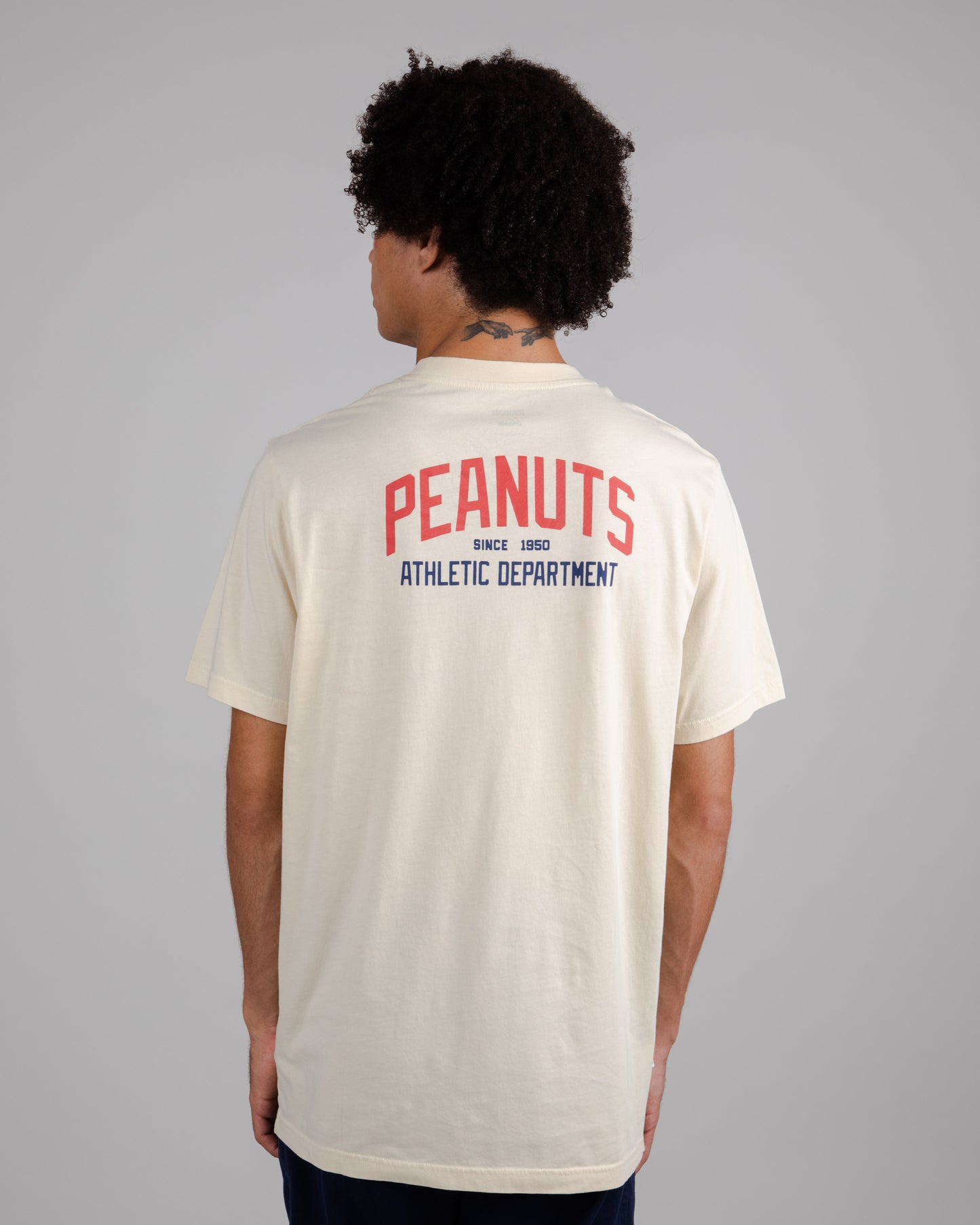 T-shirt imprimé en coton bio | jaune "peanuts athletics regular t-shirt sand yellow"