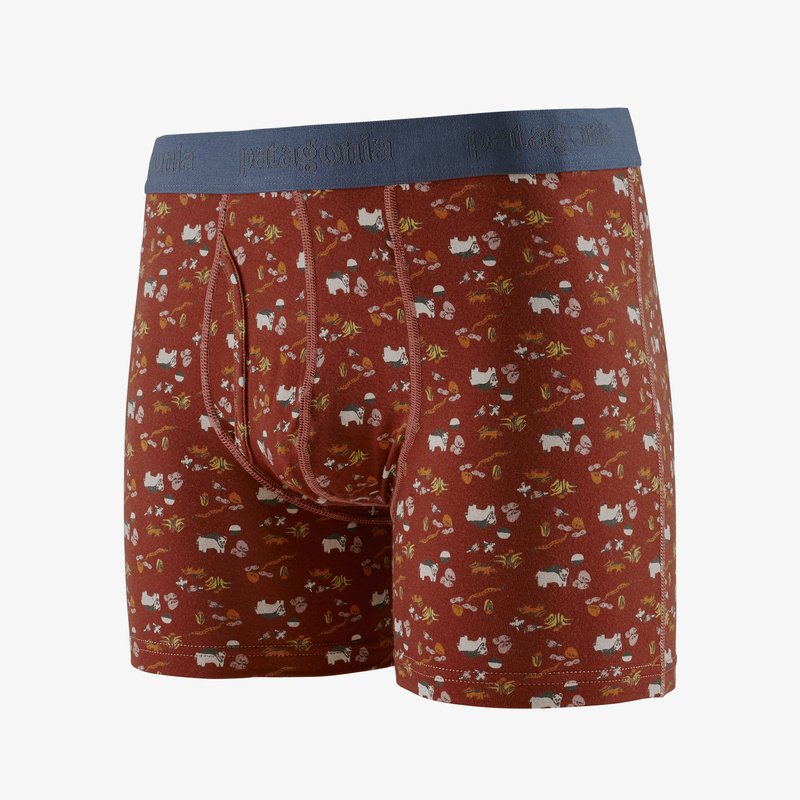 Boxer rouge imprimé en Tencel - Barn red