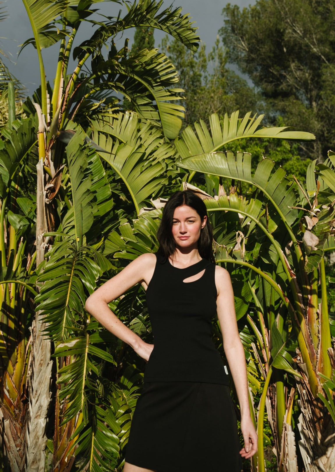 Top ajouré en coton bio | noir "nikaataa black"
