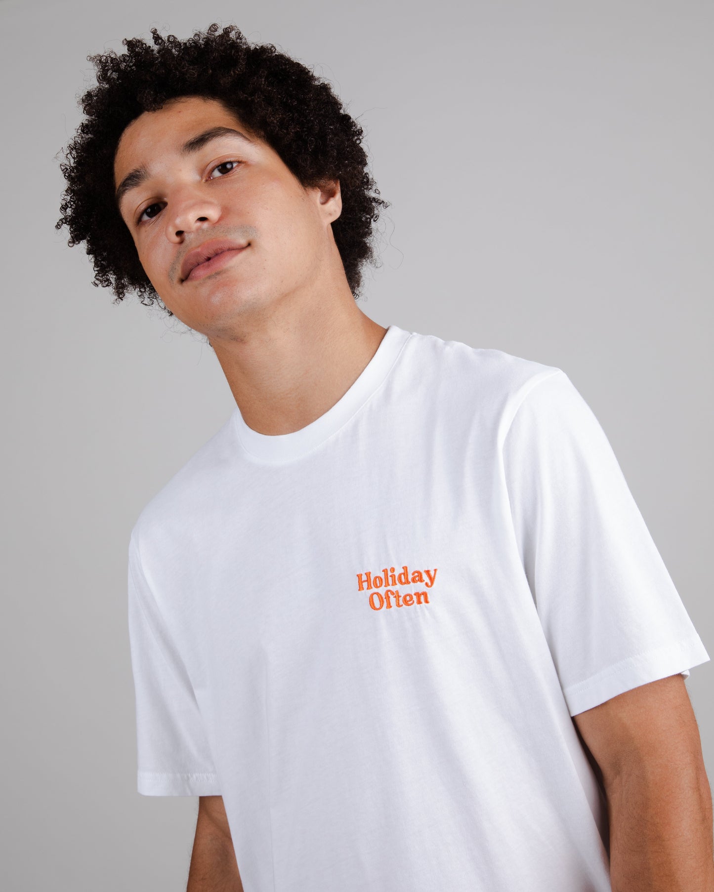 T-shirt imprimé en coton bio | blanc "holiday regular t-shirt white white"