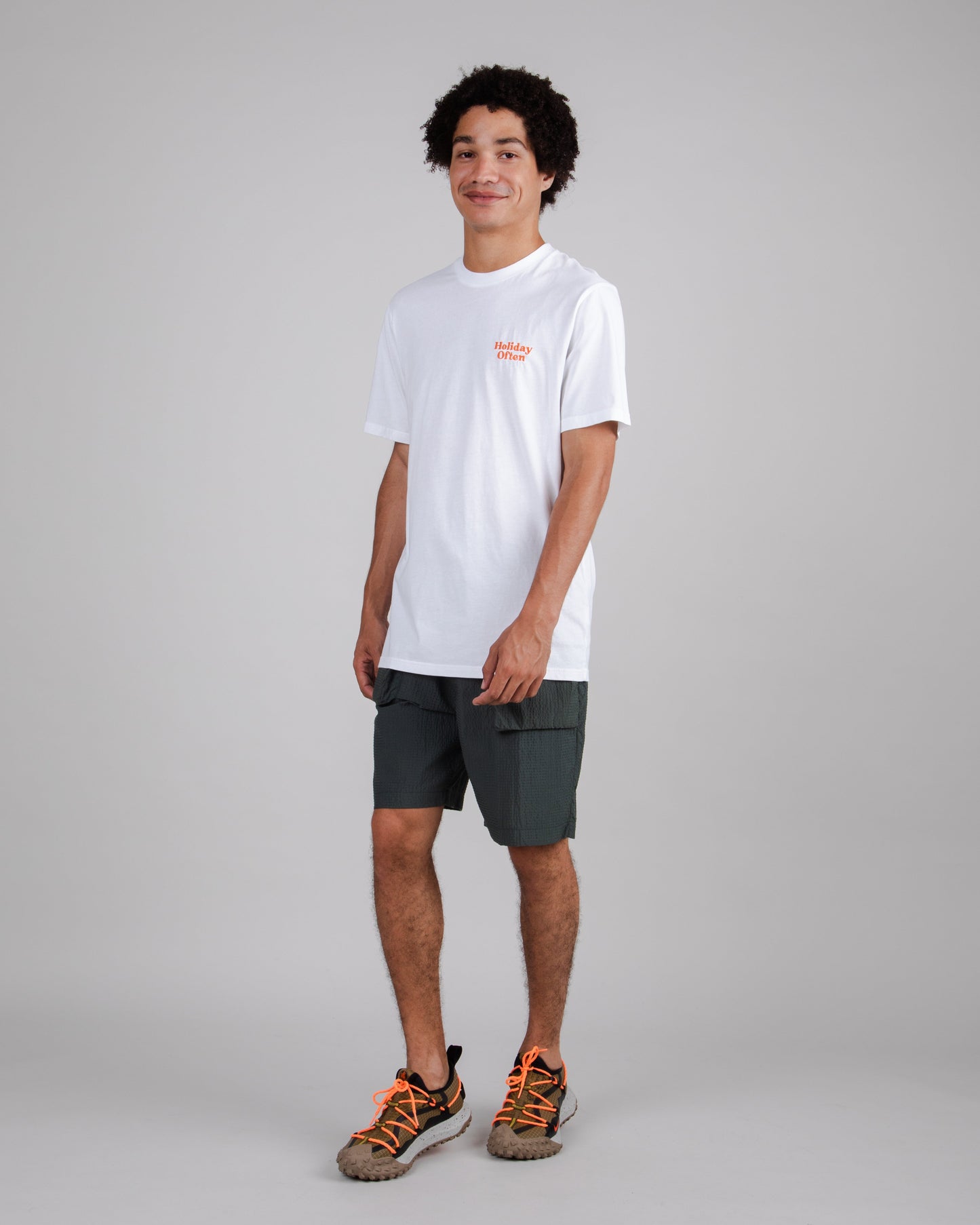 T-shirt imprimé en coton bio | blanc "holiday regular t-shirt white white"