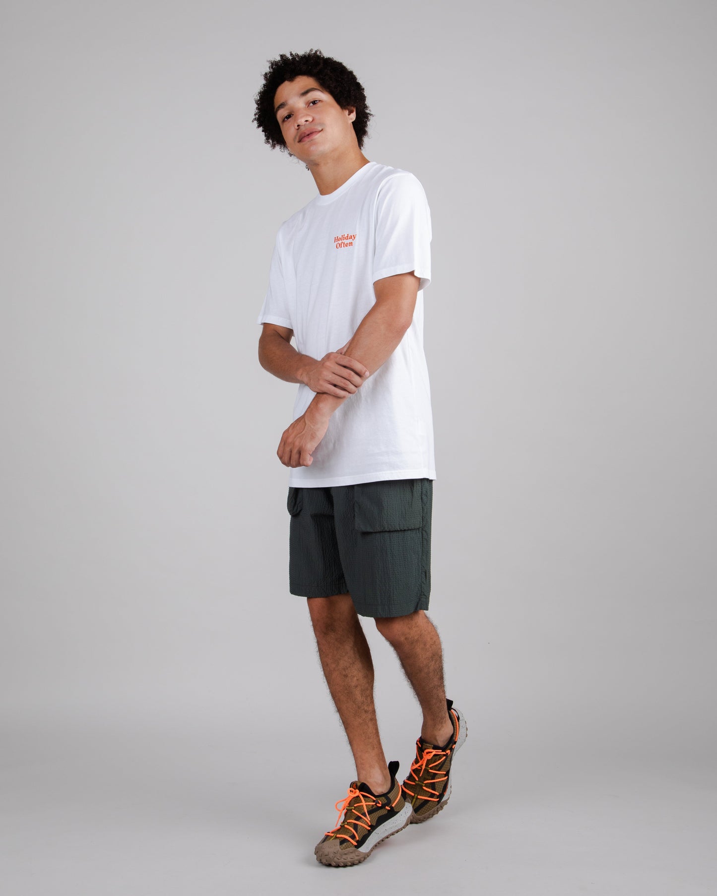 T-shirt imprimé en coton bio | blanc "holiday regular t-shirt white white"