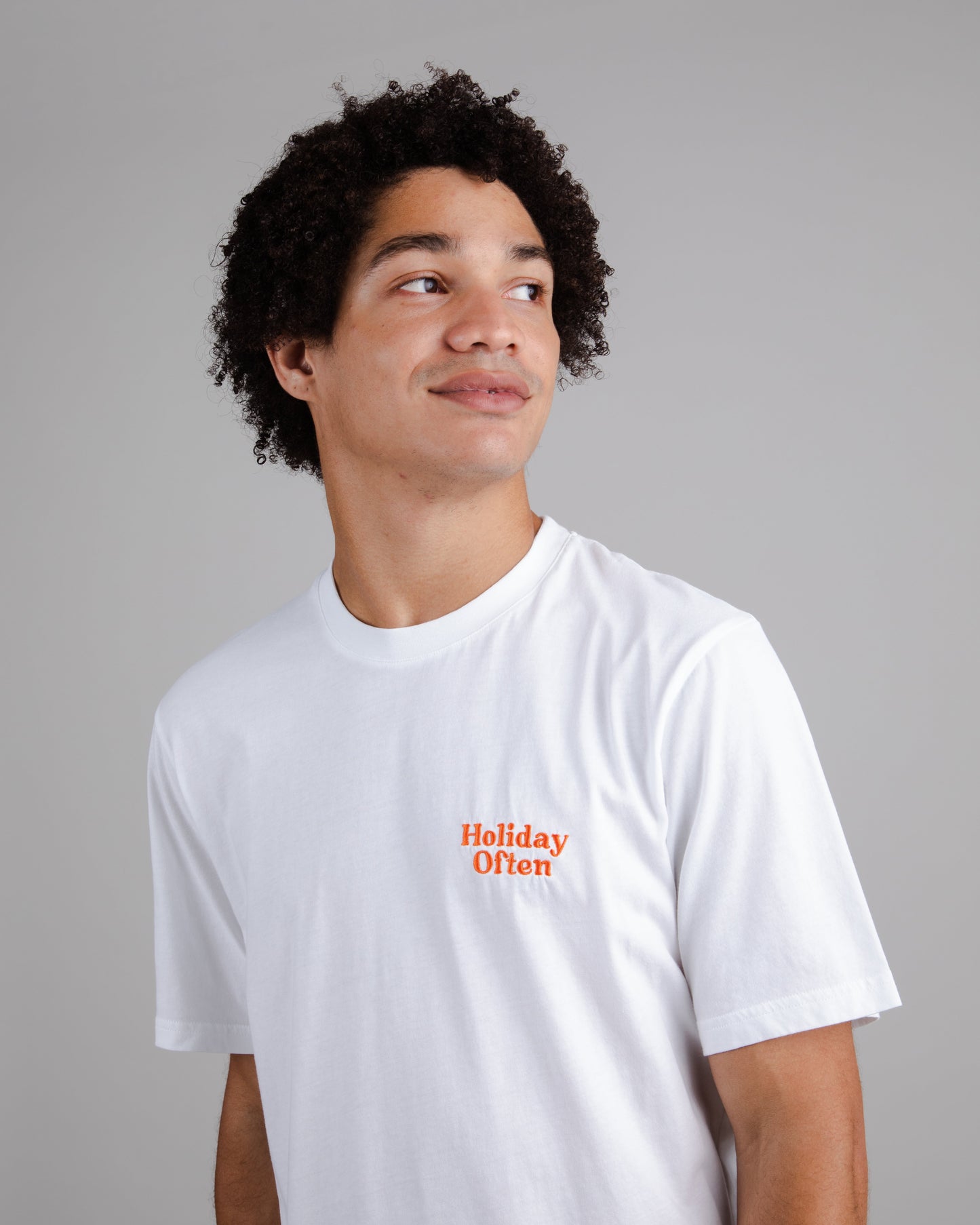 T-shirt imprimé en coton bio | blanc "holiday regular t-shirt white white"