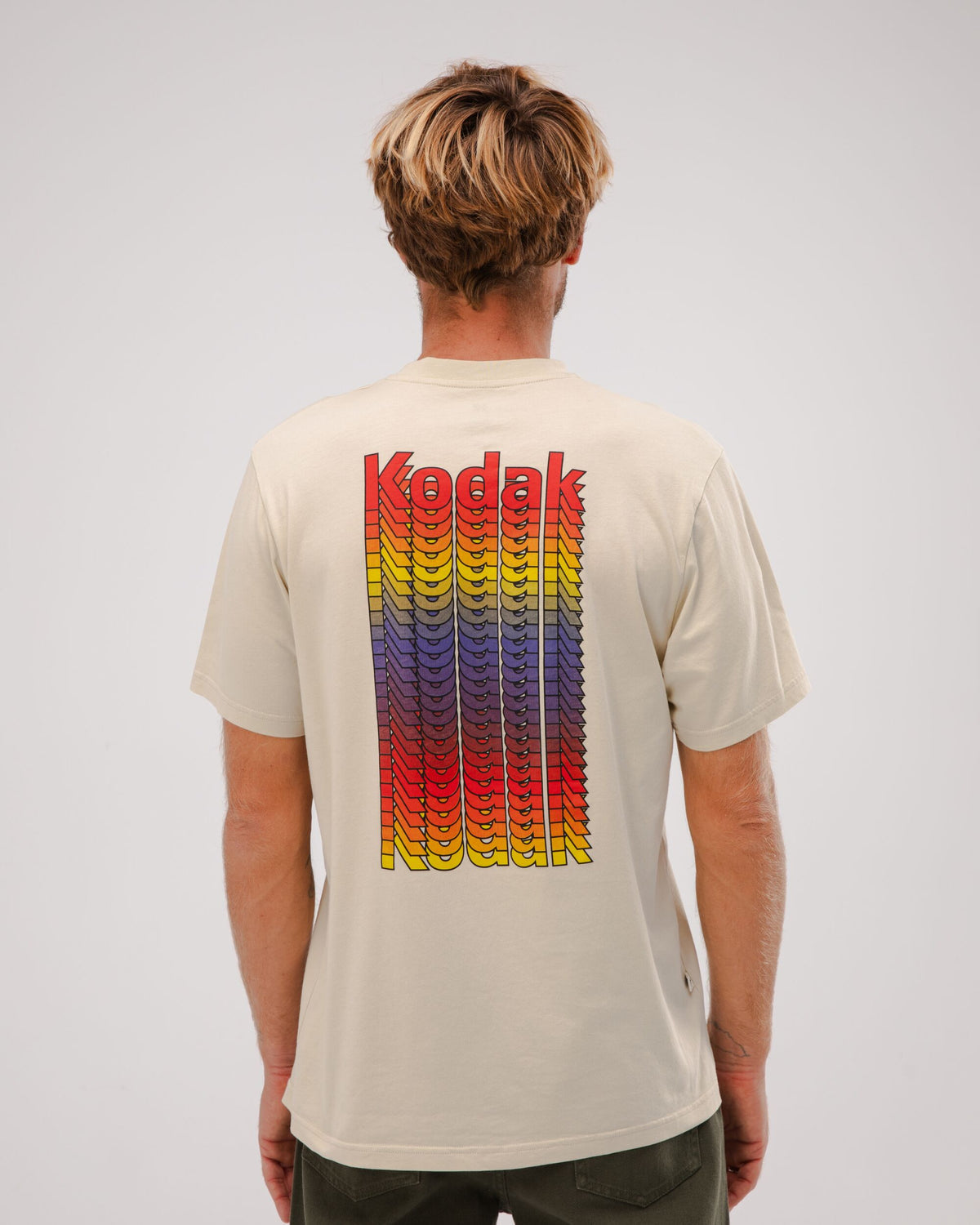T-shirt imprimé en coton bio | beige motif Kodak "kodak color t-shirt sand yellow"