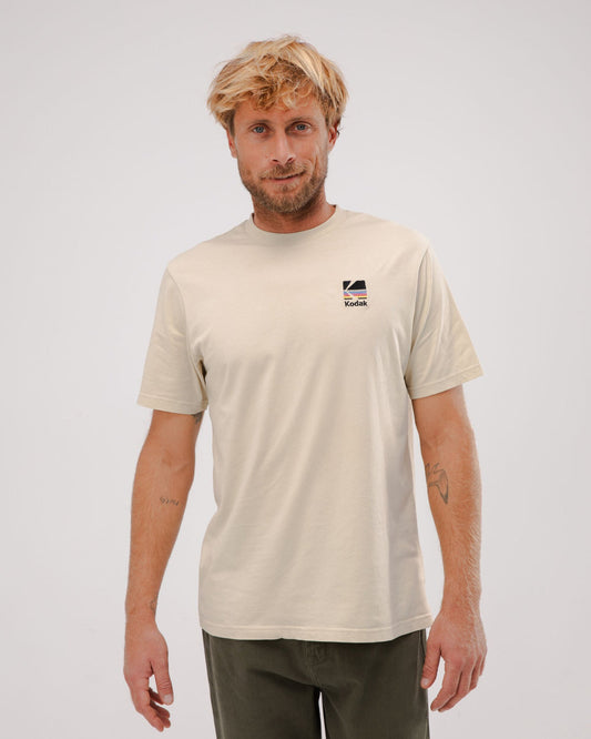 T-shirt imprimé en coton bio | beige motif Kodak "kodak color t-shirt sand yellow"