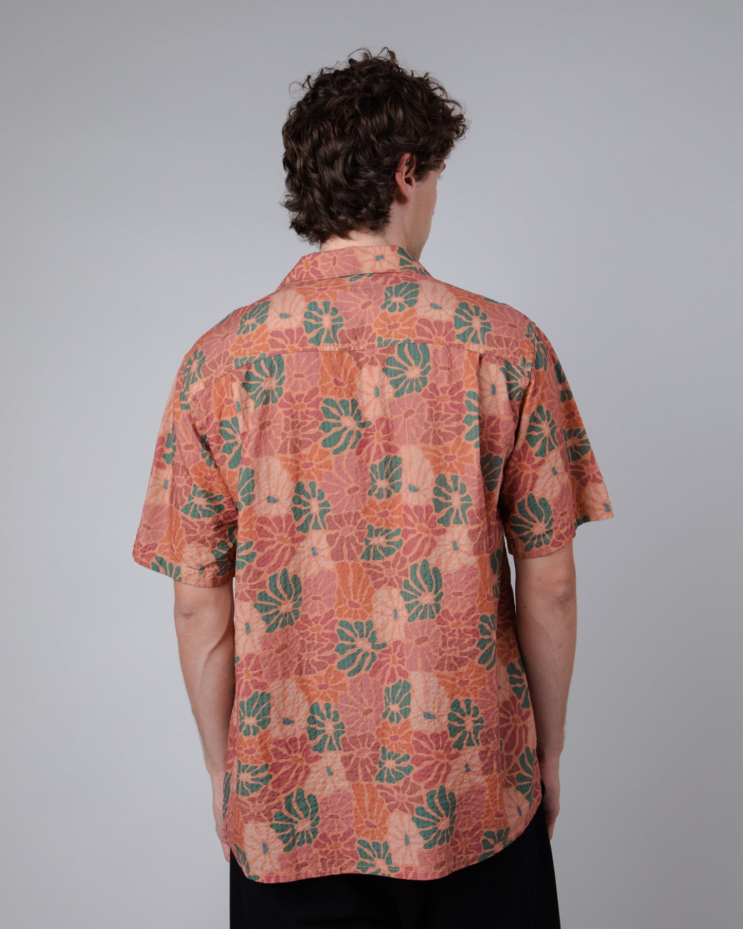 Chemisette en coton bio et ecovero | rose "spring aloha shirt dusty rose pink"