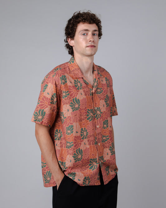 Chemisette en coton bio et ecovero | rose "spring aloha shirt dusty rose pink"