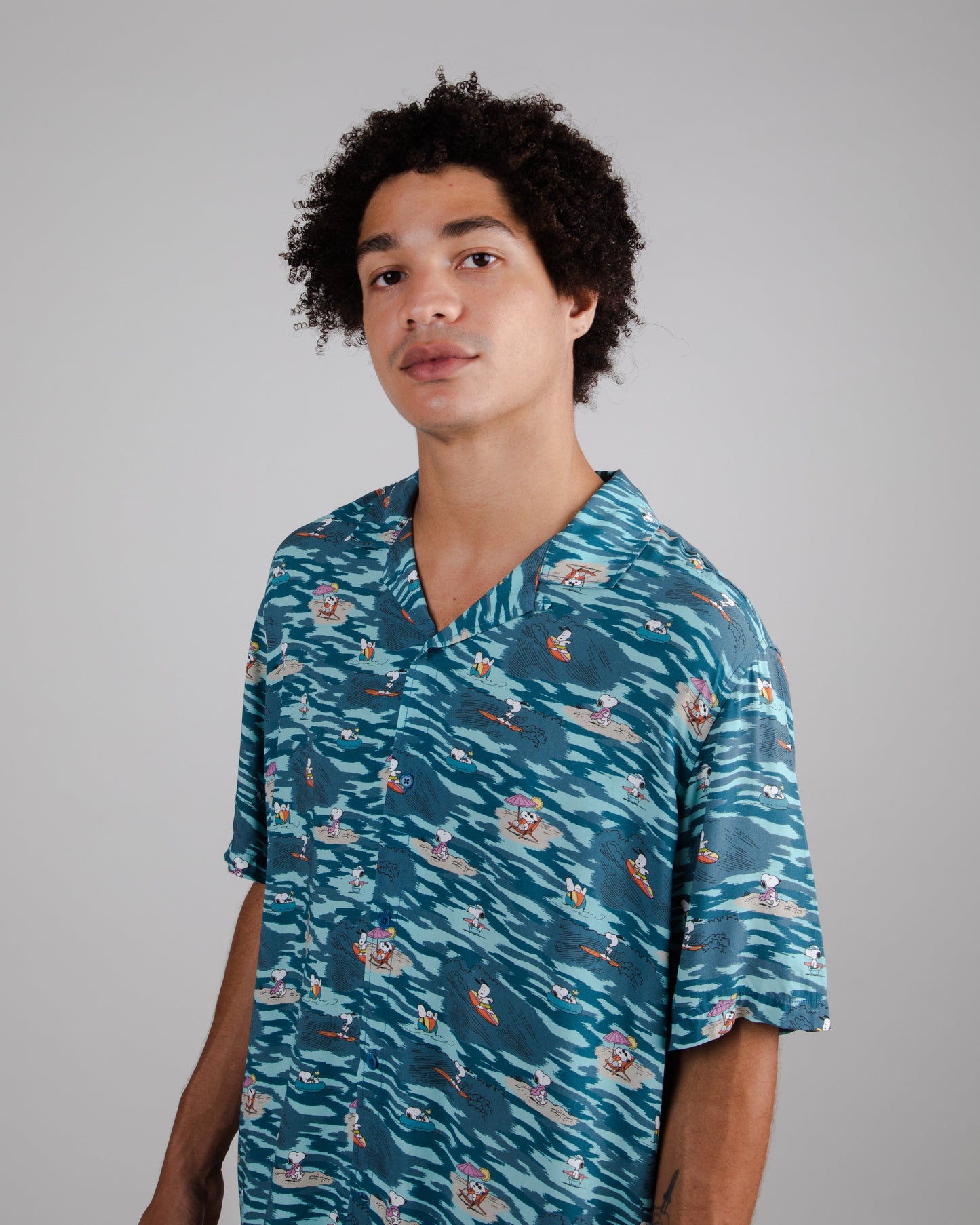 Chemisette en ecovero | multicolore "peanuts coast aloha shirt ocean blue"