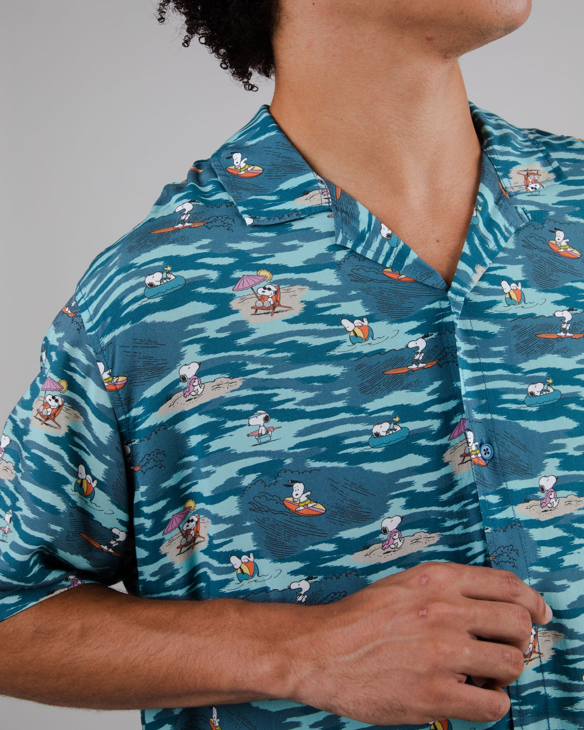 Chemisette en ecovero | multicolore "peanuts coast aloha shirt ocean blue"