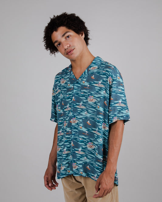 Chemisette en ecovero | multicolore "peanuts coast aloha shirt ocean blue"