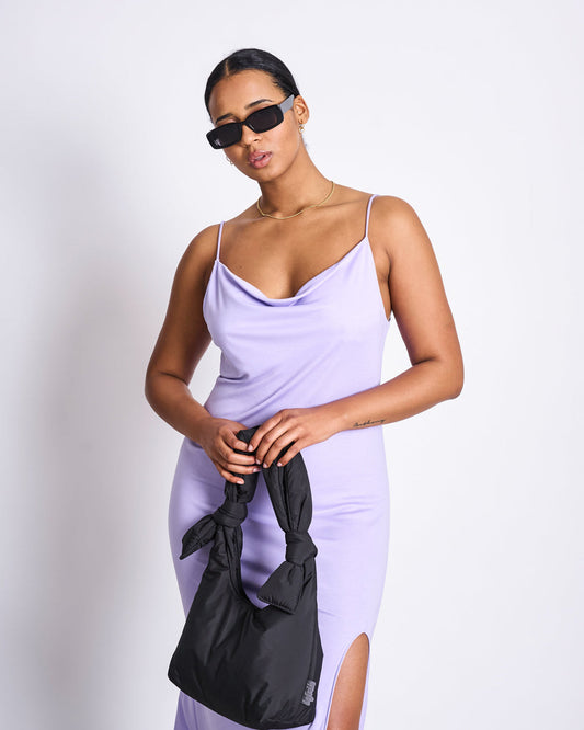 Robe midi à bretelles en tencel | Lilas "midi dress helen lavender"