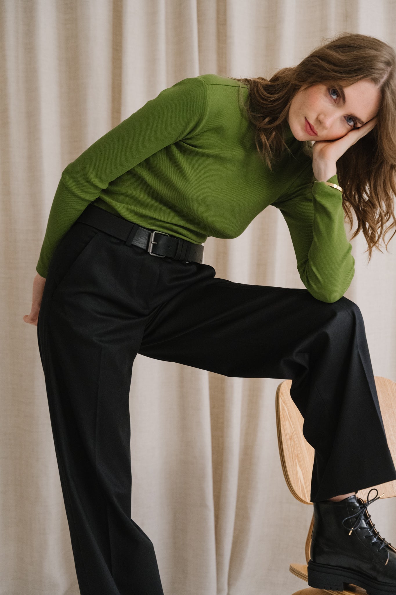 Pantalon ample en tencel | noir "leandraa - black"