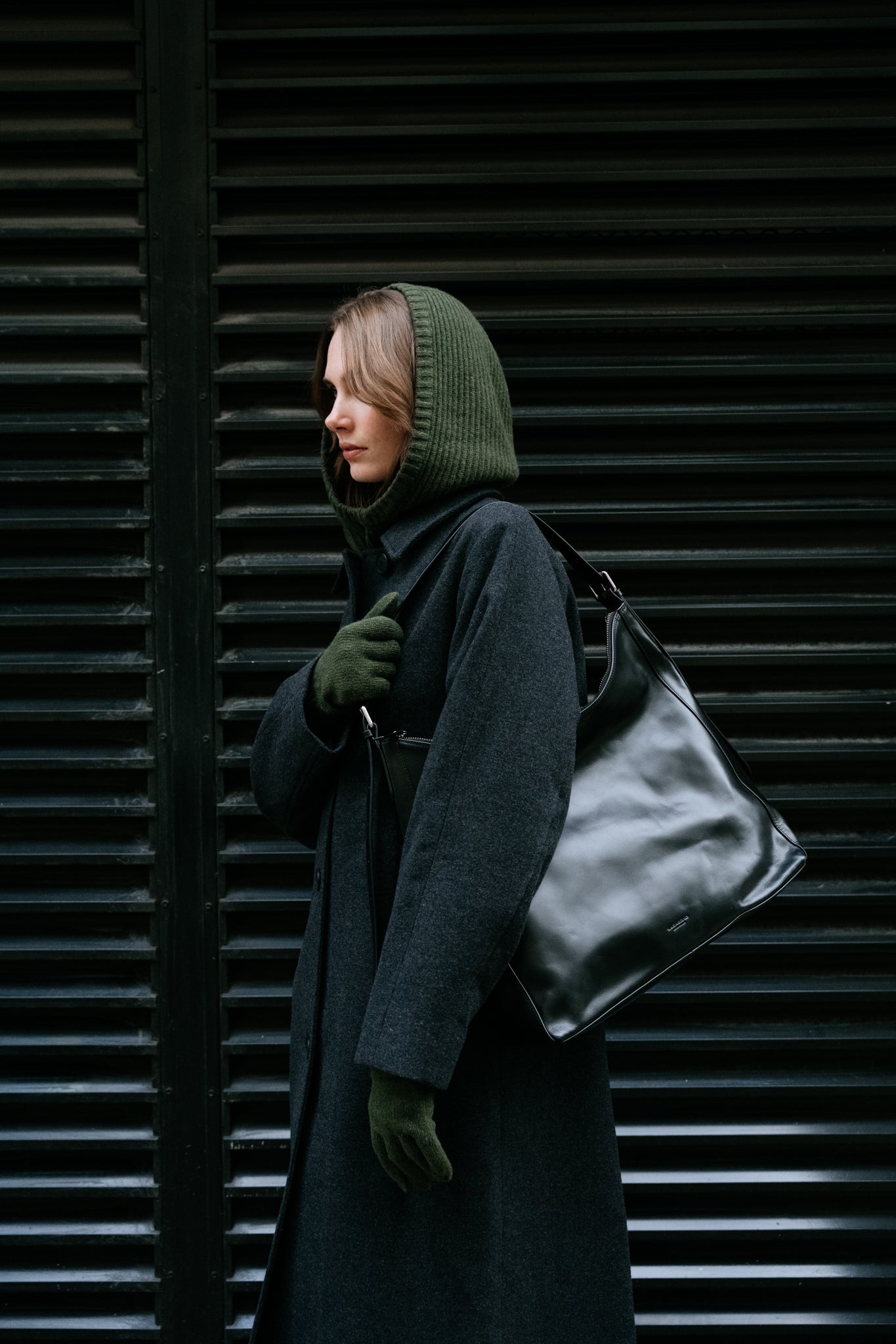 Cagoule en cachemire recyclé | vert "marika - verde foresta"