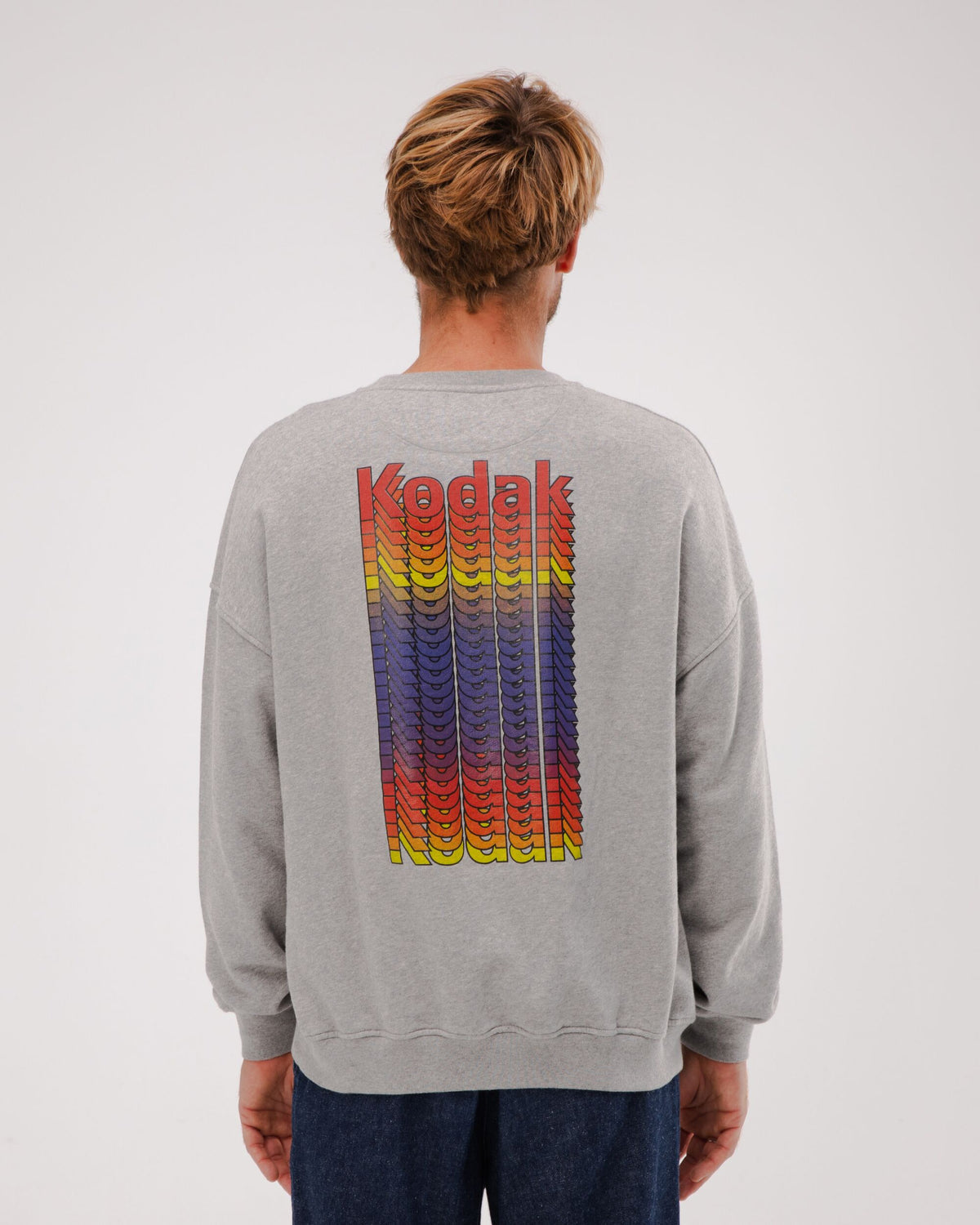 Sweat en coton bio | gris motif Kodak "kodak color oversize sweatshirt grey melange"