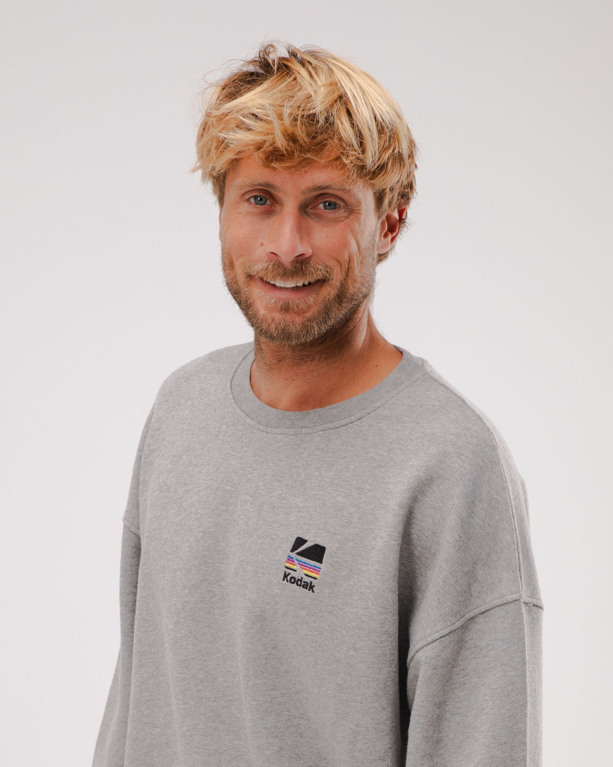 Sweat en coton bio | gris motif Kodak "kodak color oversize sweatshirt grey melange"